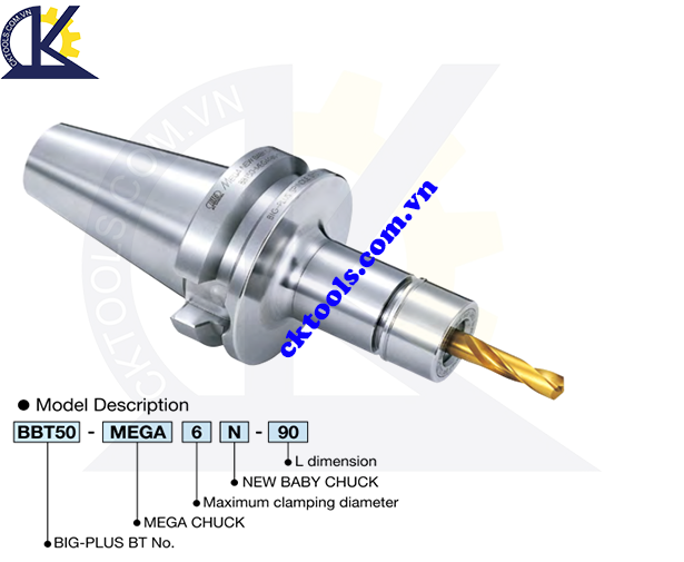 Đầu kẹp dao BIG DAISHOWA BBT50-MEGA6N, Holder BBT50-MEGA6N, Mega micro chuck BBT50-MEGA6N