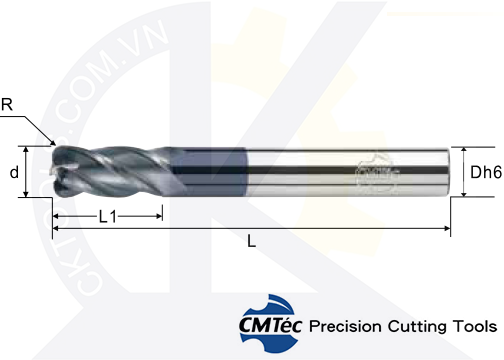Dao phay CMTec CECRM4-CECR4, Dao phay ngón CMTéc CECRM4-CECR4