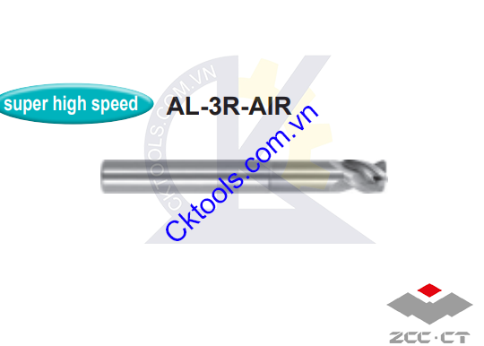 Dao phay  ZCCCT  dòng     AL-3R-D20.0R6.0-AIR   ,  Dao phay phá thô nhôm   ZCC.CT     AL-3R-D20.0R6.0-AIR 