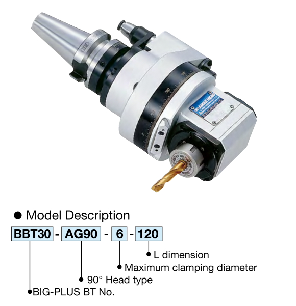 Đầu kẹp dao BIG DAISHOWA  BBT30-AG90-6-120 ,BBT30-AG90-8-125 ,BBT30-AG90-10-125 , BBT30-AG90-13-125   ANGLE HEAD  BBT30-AG90-6-120 ,  BBT30-AG90-8-125 , BBT30-AG90-10-125 , BBT30-AG90-13-125