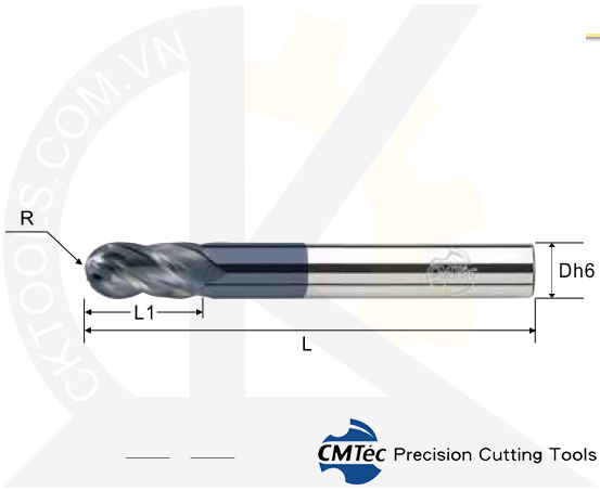Dao phay CMTec MEBYM4-MEBY4, Dao cầu phay thép CMTéc MEBYM4-MEBY4