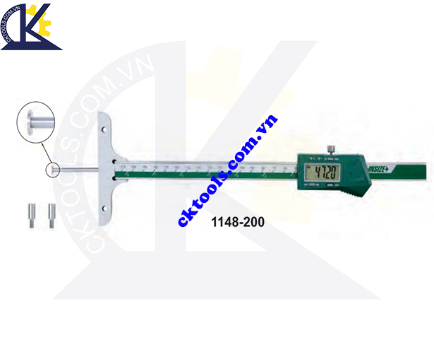 Thước đo sâu điện tử  INSIZE  1148-200 ,   DIGITAL DEPTH GAGES WITH ROUND DEPTH BAR    1148-200