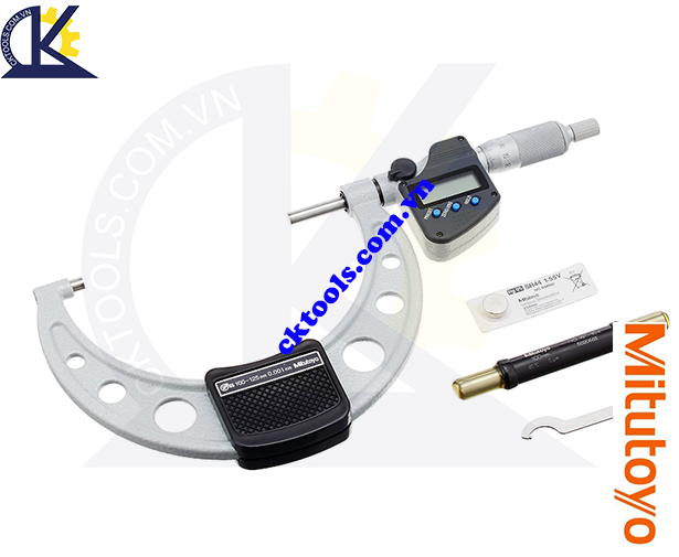 Panme Mitutoyo 100-125mm/0.001mm, Panme đo ngoài Mitutoyo 100-125mm/0.001mm, Panme điện tử Mitutoyo 100-125mm/0.001mm, Panme đo ngoài điện tử Mitutoyo 293-250-30 100-125mm/0.001mm(SPC)