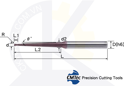 Dao phay CMTec CECNL2, Dao phay côn CMTéc CECNL2, Dao phay độ CMTéc CECNL2